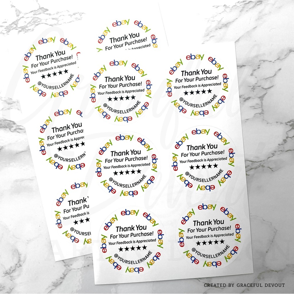 Ebay- 2" (inches) Thank You Round Sticker (96ct.) [GD35-96] - Picture 6 of 6